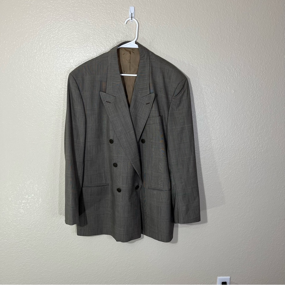 Yves Saint Laurent Gray Double-Breasted Blazer